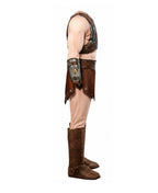 Prince Muscle Costume Brown Universe Hero Jumpsuit with Vest Loin Cloth Arm Guards for Boy Men Cosplay Party