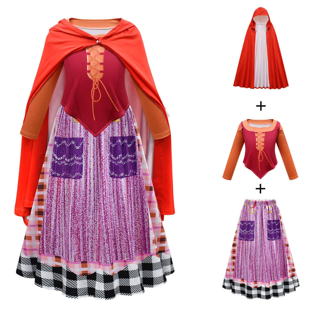 Mary Sanderson Costume Hocus Pocus Sanderson Sisters Cosplay Outfit Witch Suit for Halloween
