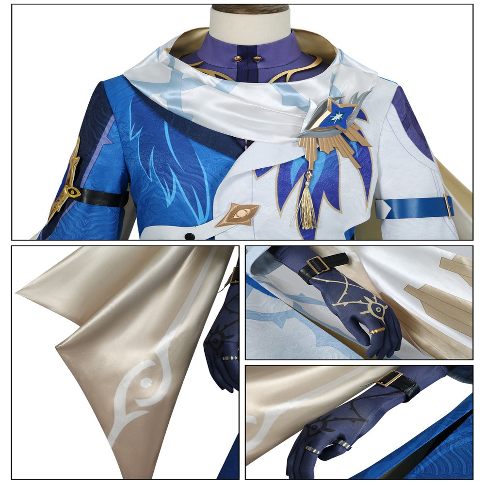 Adult Sunday Cosplay Costume Blue New Skins Earrings Headwear Halloween Party Outfit