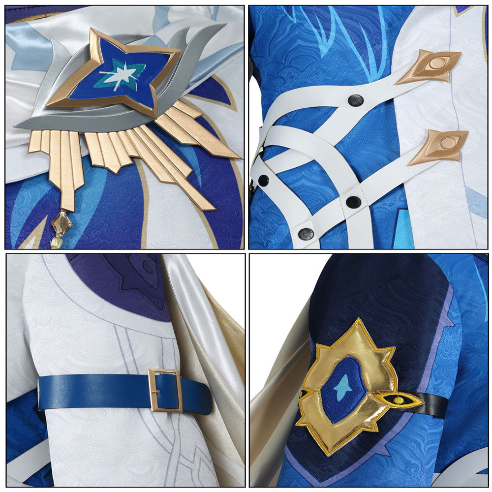 Adult Sunday Cosplay Costume Blue New Skins Earrings Headwear Halloween Party Outfit