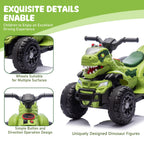 Kids Ride-on Dinosaur ATV Safe Electric Dinosaur Car Interactive with Sounds and Lights