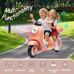 Kids Electric Motorcycle 12V Ride On Car with Storage Box Bluetooth Music 2 Seats Motorcycle