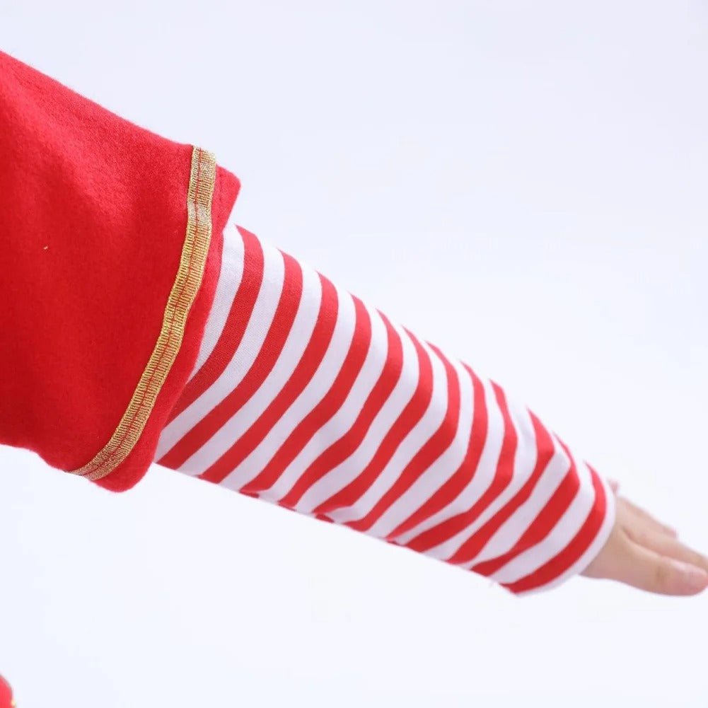 Kids Santa Claus Costumes 5pcs Red Christmas Cosplay Outfit Boys Girls Holiday Suit