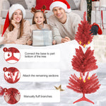 4ft Pink Christmas Tree Table Mini Artificial Tree with 50 Lights Sturdy Stand