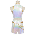 Stage Star Dance Costume White Performance Pop Star Cosplay Outfit Full Set