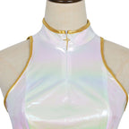 Stage Star Dance Costume White Performance Pop Star Cosplay Outfit Full Set