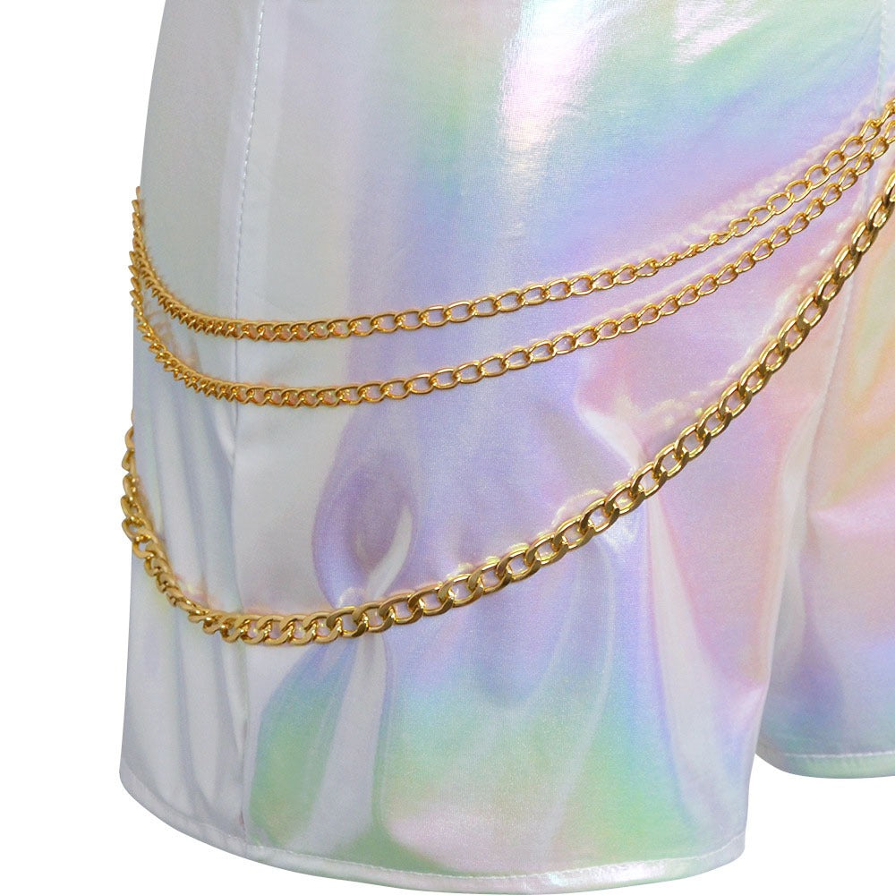 Stage Star Dance Costume White Performance Pop Star Cosplay Outfit Full Set