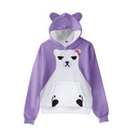 Girls Pop Idol Costume Cat Ear Cute Hoodie Pants 2pcs Playwear Set Size 4-12Y