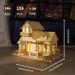 3D Wooden Puzzle Set Music Box with Light DIY Craft Kit Holiday Gifts