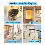 3D Wooden Puzzle Set Music Box with Light DIY Craft Kit Holiday Gifts