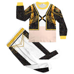Girls Nightwear Costume Pop Star Golden Pajamas Shirt and Pants 2 Pieces Suit