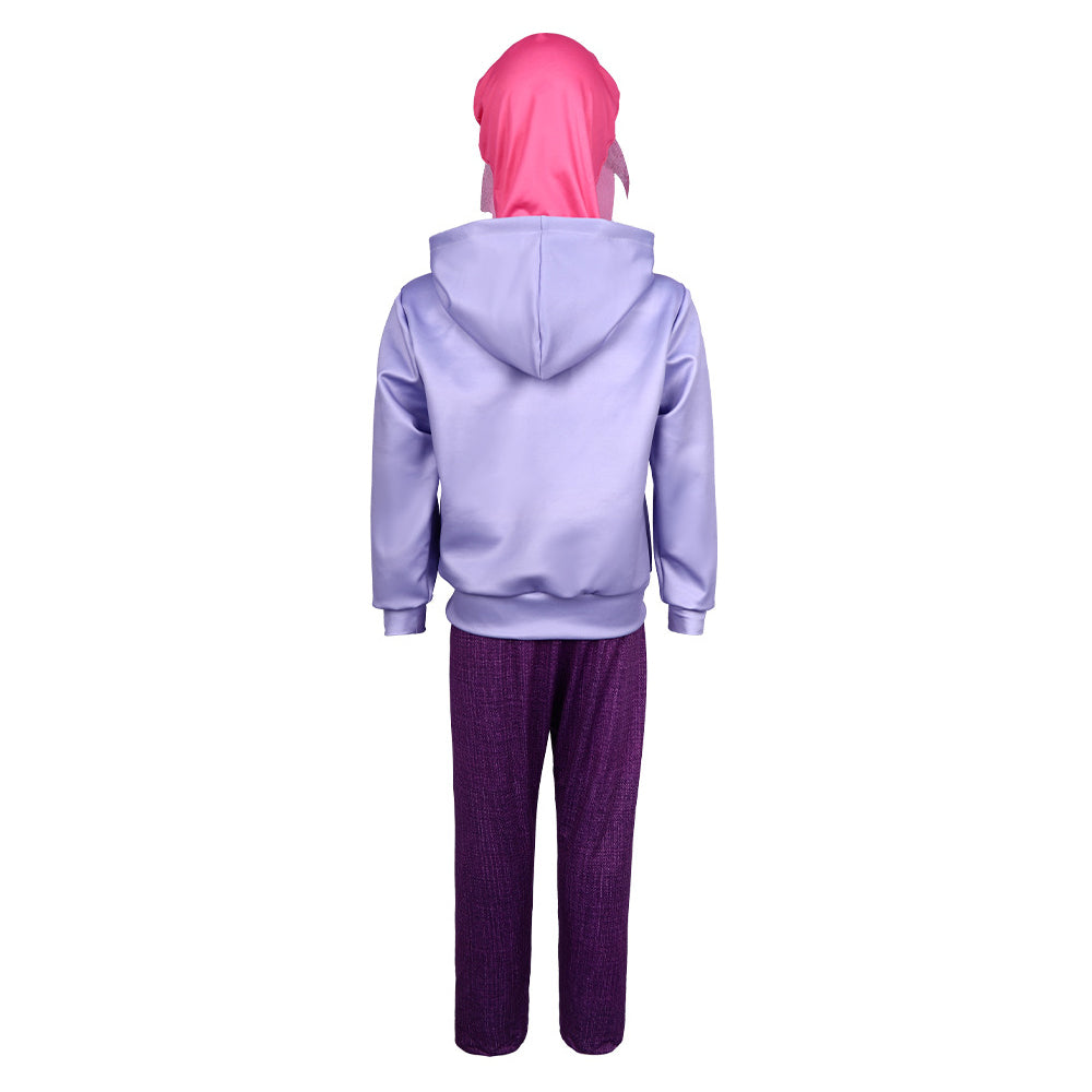 Kids Embarrassment Costume Inside Hooded Zip Up Sweatshirt and Out Pants Helmet for Cosplay