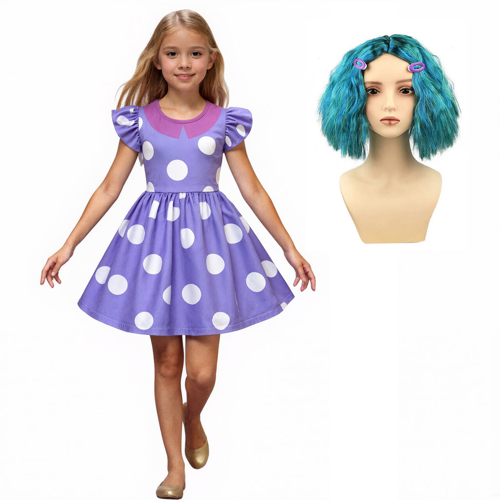 Kids Envy Costume Inside Emotion Envy Halloween Cosplay Outfit