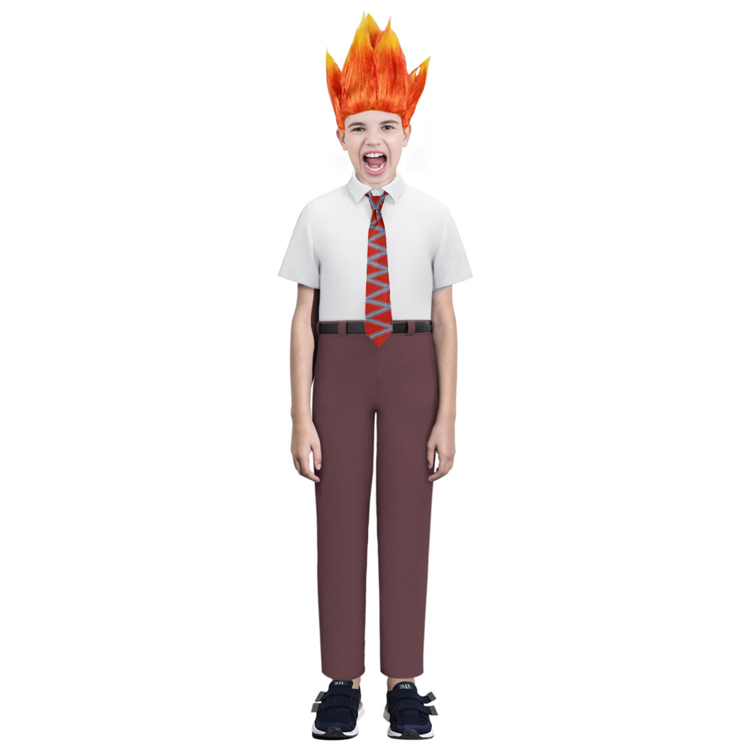 Inside Anger Outfit Kids Adults Emotion Anger T-shirt Pants and Tie Suit Out Halloween Costume