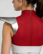 Female White and Red Superhero Uniform Alien Warrior Battle Suit for Comic Con Exhibition