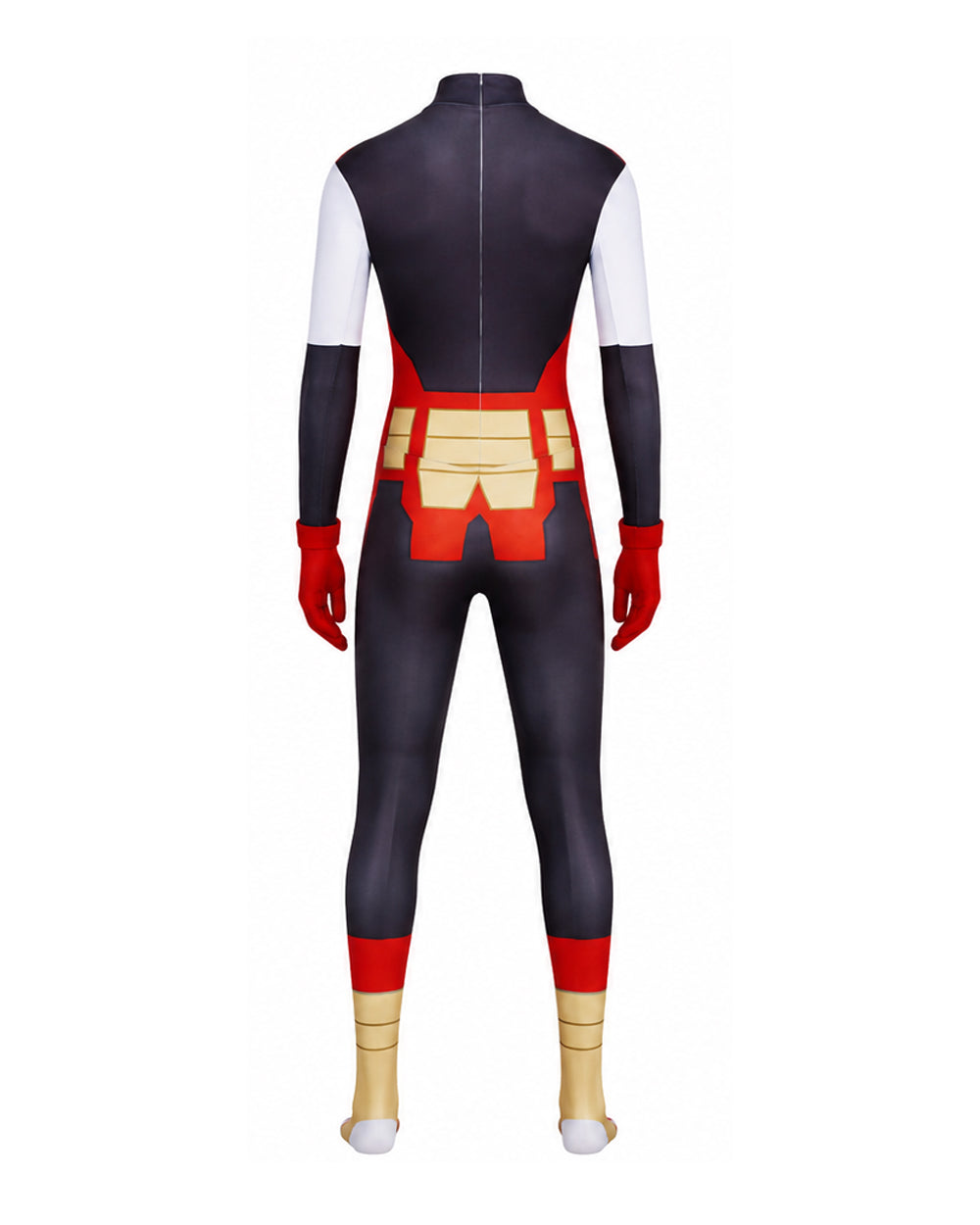 Mens Beast Warrior Costume Black Jumpsuit with Gloves Suit for Dress Up Parties
