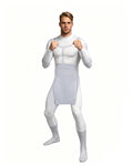 Viltrumite White Uniform Superhero Cosplay Tunic with Footed Tights for Halloween and Cosplay Events