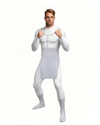Viltrumite White Uniform Superhero Cosplay Tunic with Footed Tights for Halloween and Cosplay Events