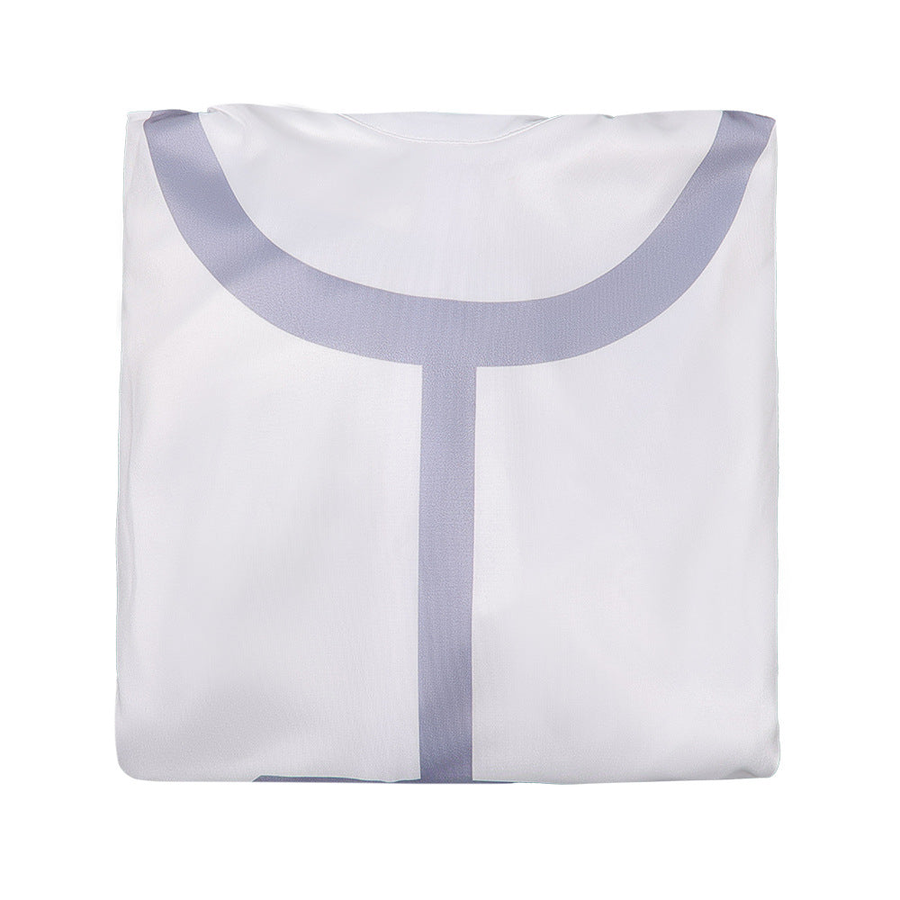 Viltrumite White Uniform Superhero Cosplay Tunic with Footed Tights for Halloween and Cosplay Events