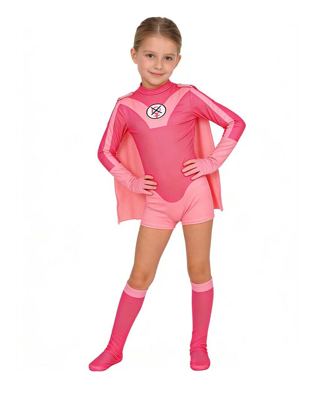 Super Hero Cosplay Costume Jumpsuit with Cape and Mask for Comic Con Party