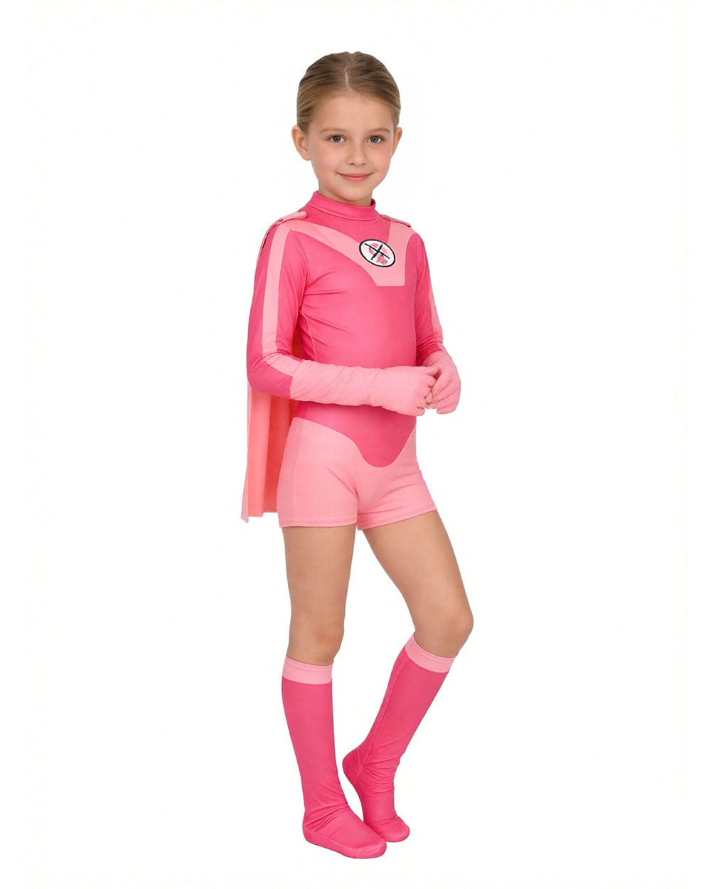 Super Hero Cosplay Costume Jumpsuit with Cape and Mask for Comic Con Party