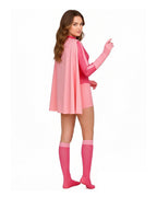 Super Hero Cosplay Costume Jumpsuit with Cape and Mask for Comic Con Party