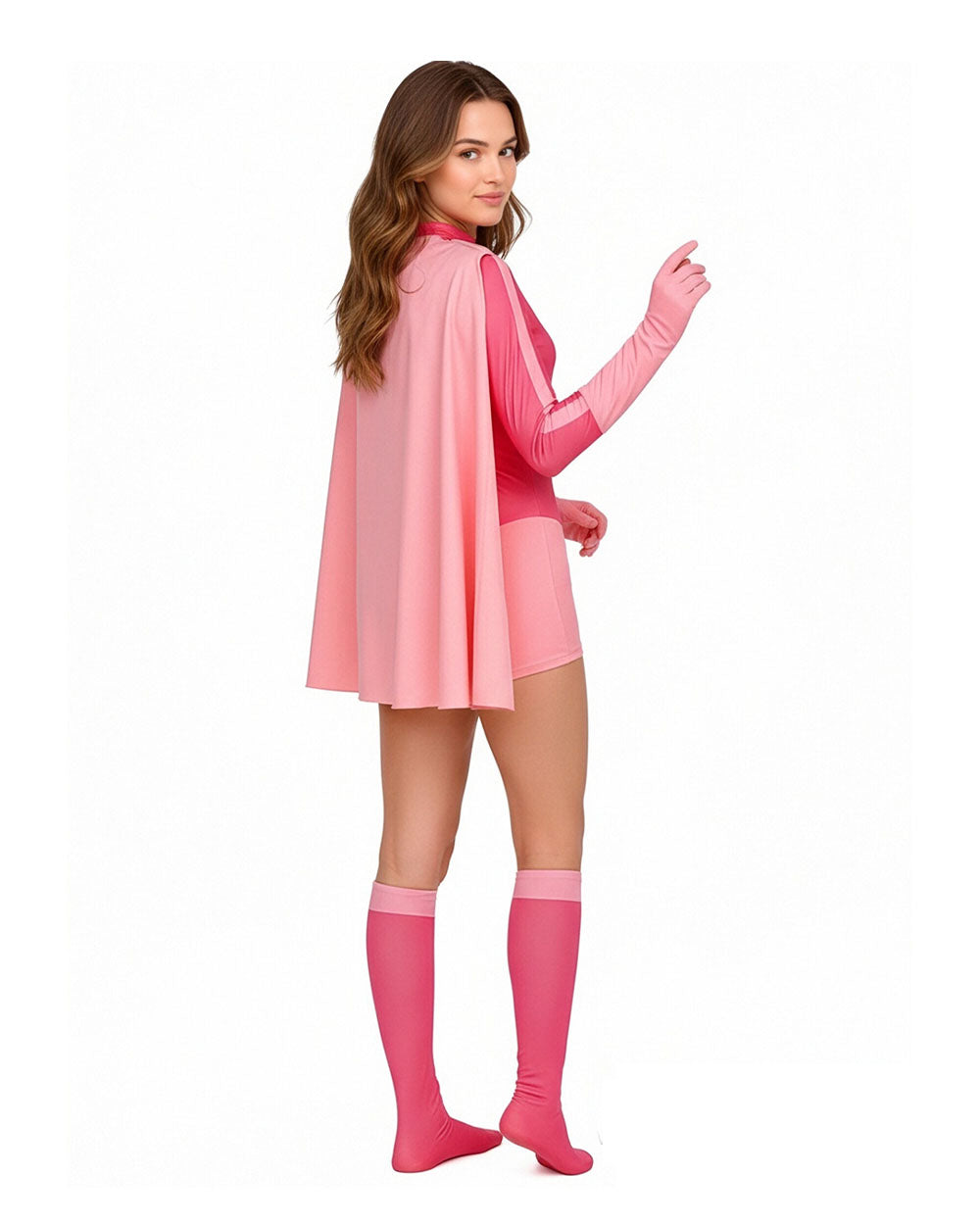 Super Hero Cosplay Costume Jumpsuit with Cape and Mask for Comic Con Party