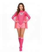 Super Hero Cosplay Costume Jumpsuit with Cape and Mask for Comic Con Party