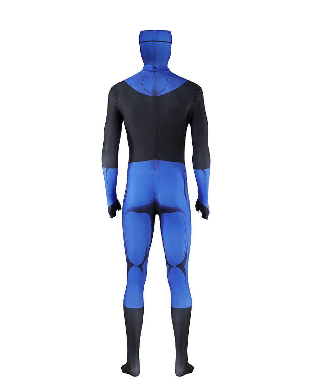 Boys Mark Costume Dark Blue Superhero Muscle Printed Jumpsuit with Helmet and Goggles for Anime Exhibition