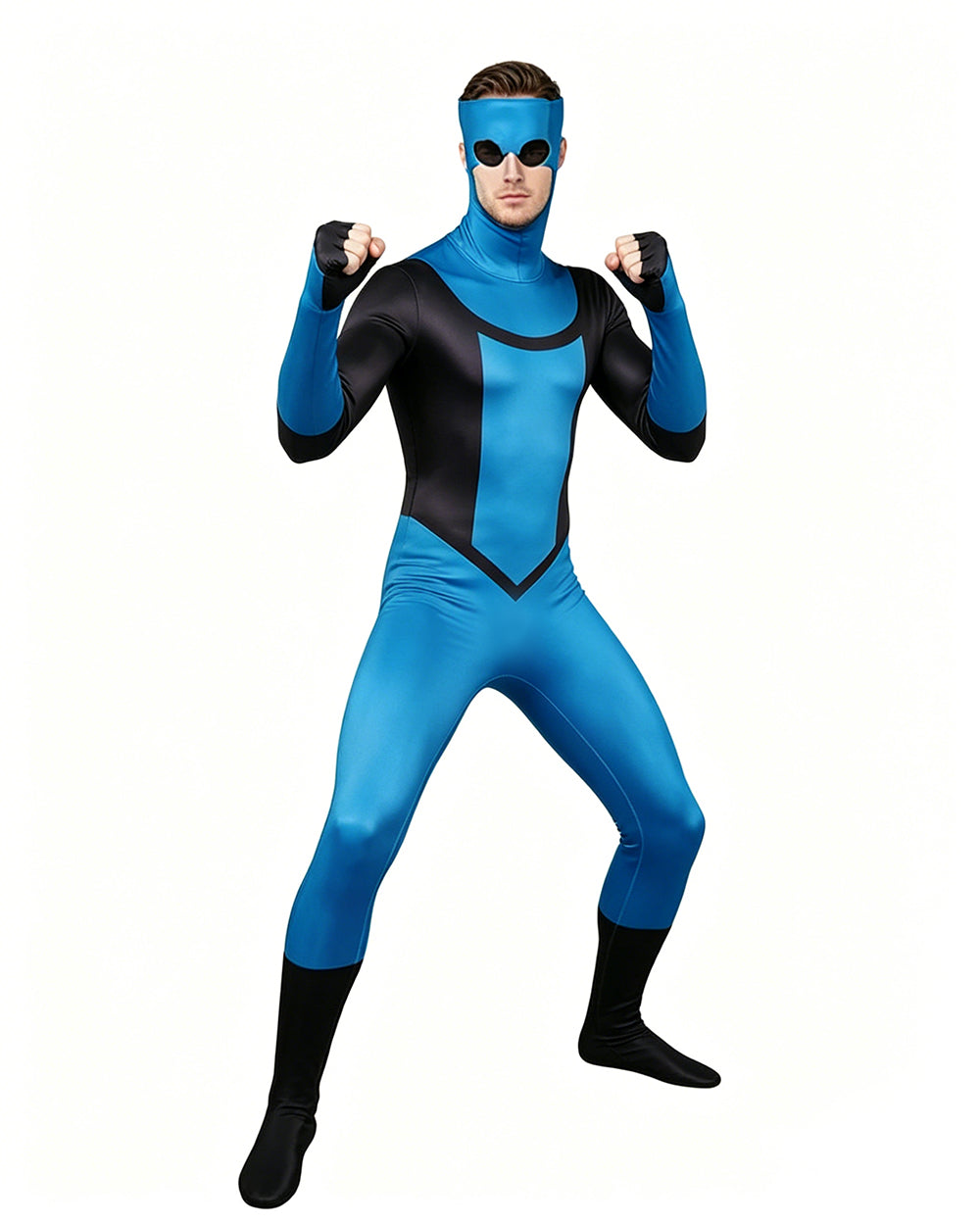 Hero Blue Jumpsuit Premium Lycra Spandex Full-Body Suit for Heroic Roleplay