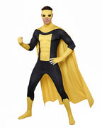 Multiverse Evil Hero Jumpsuit Yellow Combat Suit with Detachable Cape for Cosplay Events