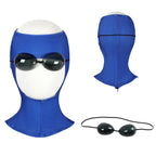 Boys Mark Costume Blue Superhero Muscle Bodysuit Printed Jumpsuit with Helmet and Goggles