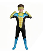 Iconic Super Hero Jumpsuit Yellow Bodysuit with Helmet and Goggles for Cosplay and Carnival Events