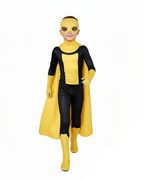 Multiverse Evil Hero Jumpsuit Yellow Combat Suit with Detachable Cape for Cosplay Events