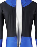 Boys Mark Costume Dark Blue Superhero Muscle Printed Jumpsuit with Helmet and Goggles for Anime Exhibition
