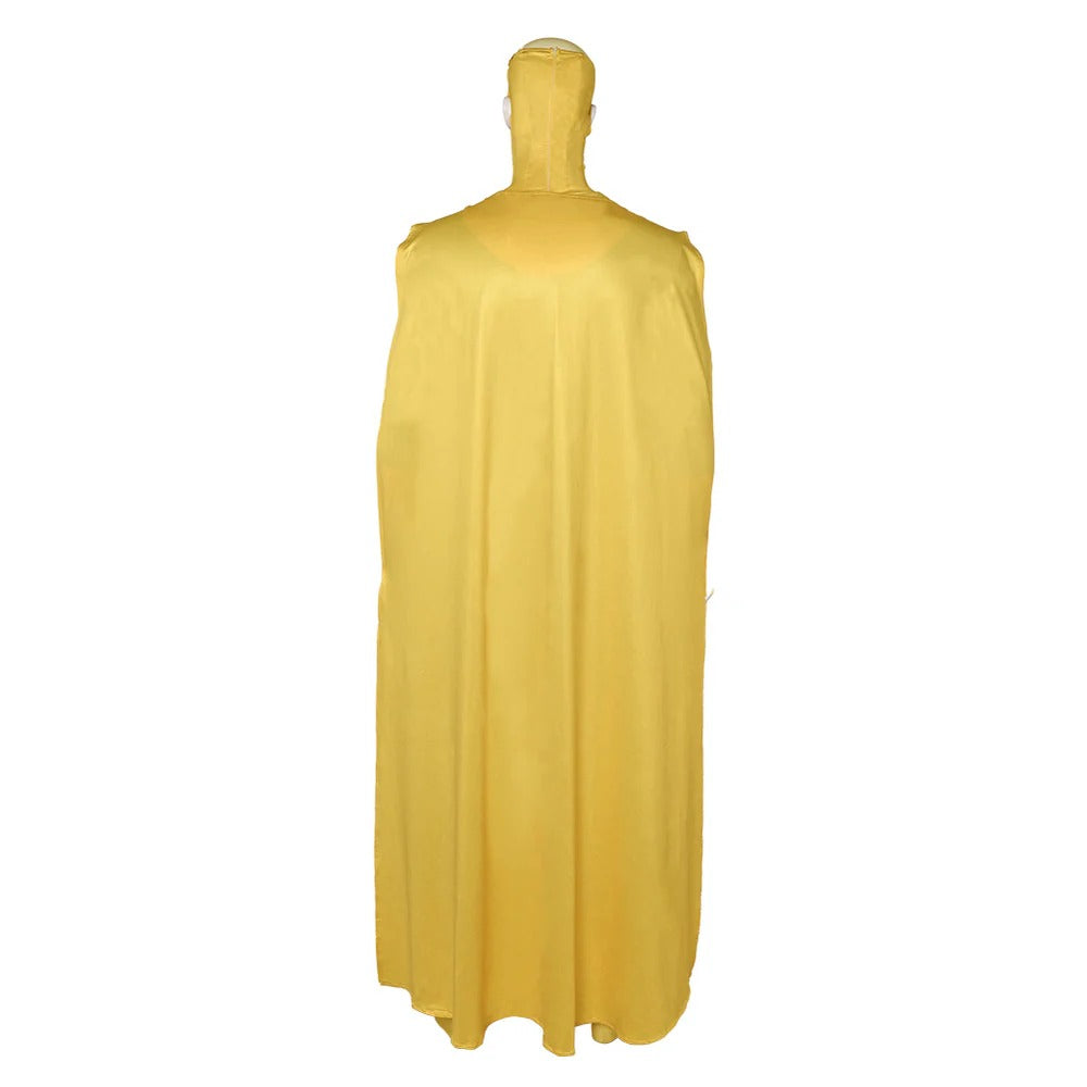 Multiverse Evil Hero Jumpsuit Yellow Combat Suit with Detachable Cape for Cosplay Events
