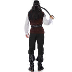 Pirate Costume Deluxe Men Captain Sparrow Costume Caribbean Buccaneer Privateer Cosplay Halloween Costume