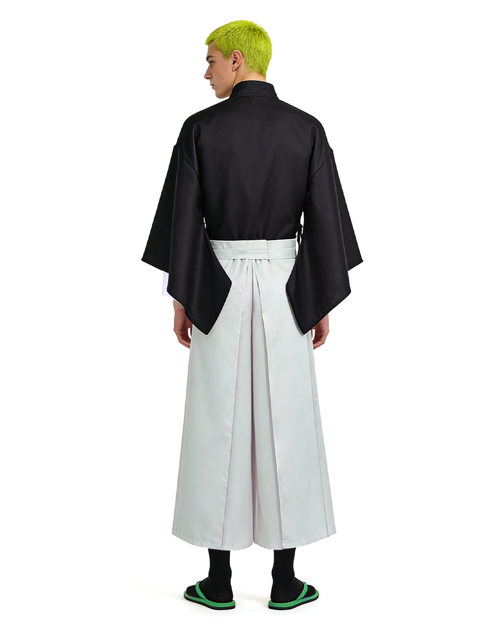 Naoya Costume Black Kimono Outerwear with Pleated Culottes Full Cosplay Set