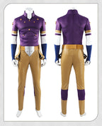 JJBA Spin Master Costume Purple Top with Green Cloak Pants and Hat for Cosplay Events
