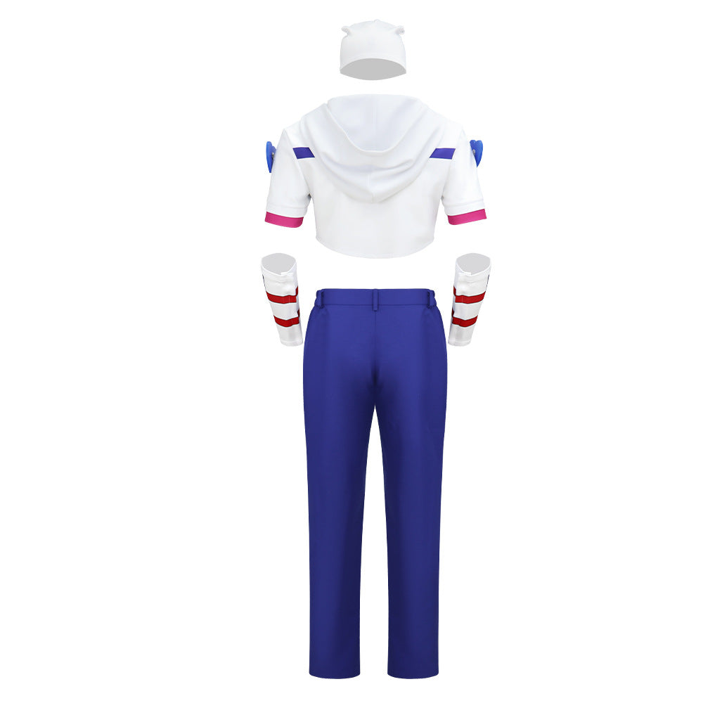Joe Kid Uniform Short Sleeve Top with Arm Guards Blue Pants and Hat Suit for Comic Con