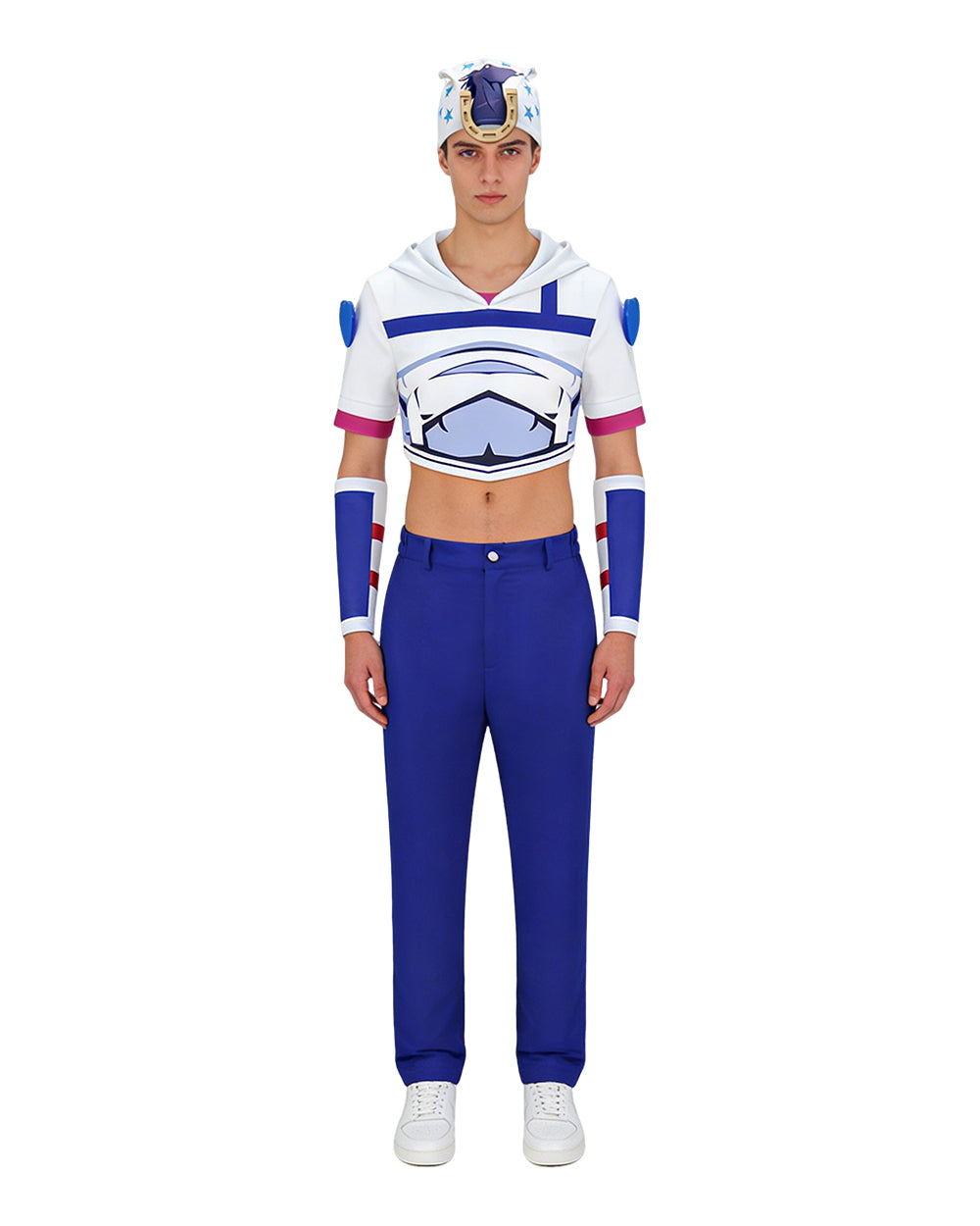 Joe Kid Uniform Short Sleeve Top with Arm Guards Blue Pants and Hat Suit for Comic Con