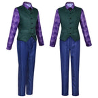 Adult Guason Costume Joker Cosplay Outfit Purple Joker Halloween Overcoat Suit for Men