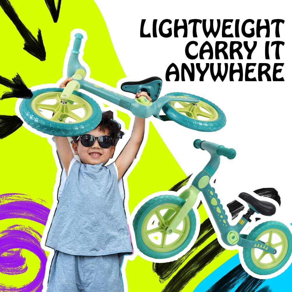 Kids Balance Bike Dinosaur Bike 2 Wheels with Foldable Footrest Ride-on Toys For Boy Girls
