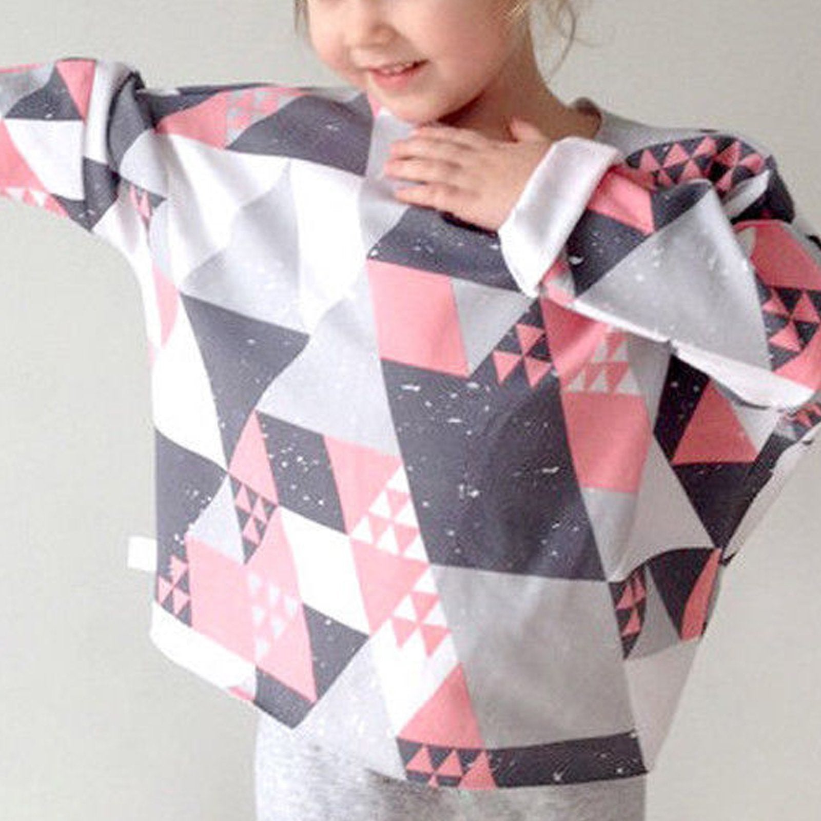 Mommy and Me Geometric Pattern Dress and Hoodie Round Neck Long Sleeve Matching Outfit