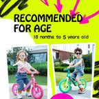 Kids Balance Bike Dinosaur Bike 2 Wheels with Foldable Footrest Ride-on Toys For Boy Girls