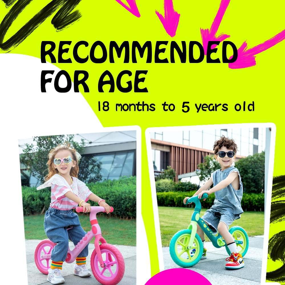 Kids Balance Bike Dinosaur Bike 2 Wheels with Foldable Footrest Ride-on Toys For Boy Girls