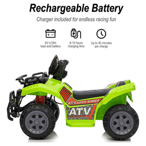 6V Kids ATV Electric 4-Wheeler Battery Powered Quad Toddler Ride On Car Toys