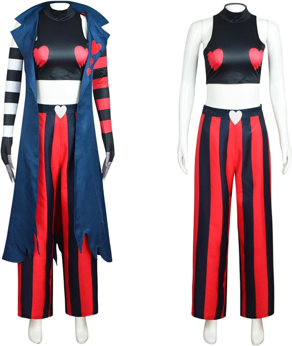 Velvette Cosplay Costume Hotel Angel Dust Uniform Helluva Boss Outfit Halloween Jacket