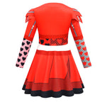 Girls Princess Red Costume Cosplay Dress Bag Gloves Wig and Pants for Halloween Party