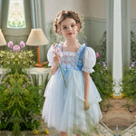 Girl Mermaid Princess Dress Cute Puff Sleeve Sequin Ball Gown Dress Fancy Dress Up Costume